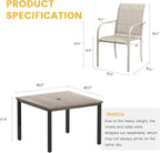 VICLLAX Outdoor Dining Set for 4, 5 Pieces Patio Dining Furniture Set - Image 7