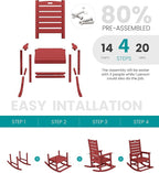 SERWALL Outdoor Rocking Chair Set of 2, Oversized Rocking Chair - Image 5