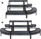 aboxoo 3 Tier Plant Stand Flower Pot Rack, Metal Stair-Step Style Corner Shelf - Image 8