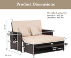 S AFSTAR Outdoor Daybed with Storage Ottoman, Wicker Chaise Lounge Chair with - Image 6