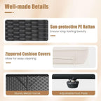 HAPPYGRILL Patio Rattan Wicker Daybed - Image 8
