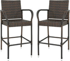 SUPER DEAL Upgraded Wicker Bar Stool Chairs Outdoor Backyard Rattan Chair by Superdeal