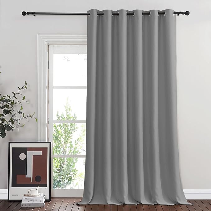 NICETOWN Patio Door Silver Grey Curtains Room Darkning 95" L by 84" W, Thermal by NICETOWN