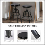 LOKKHAN 4-Pack Industrial Bar Stools, Heavy-Duty Black Metal Frame - Image 5