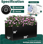 Black Planter Box Galvanized Steel Rectangular Metal Planter 36" L x 12" W x - Image 3