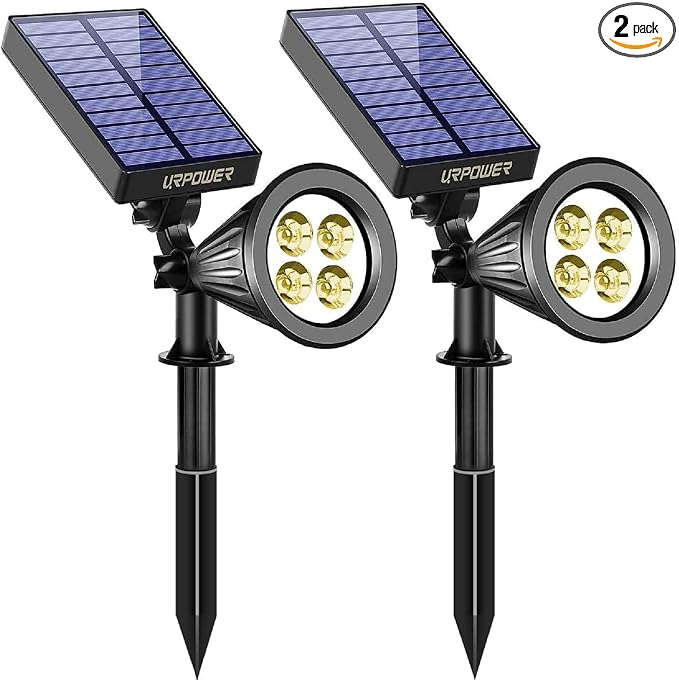 URPOWER Solar Lights Outdoor, Adjustable Spot Lights Outdoor, 2-in-1 Waterproof by URPOWER