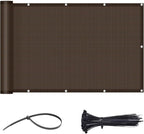 LOVE STORY 3.3'x19.7' Brown Balcony Screen Privacy Fence Cover UV Protection by LOVESTORY