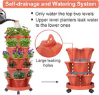 GameXcel Vertical Planter 5 Tier Stackable Planters Garden Planters Strawberry - Image 5