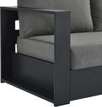 Modway Tahoe Aluminum Modular Left-Facing Outdoor Patio Loveseat in Gray - Image 7