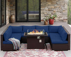 NICESOUL Large Size 9 Pcs Outdoor Patio Sectional Sofa Set - Image 3