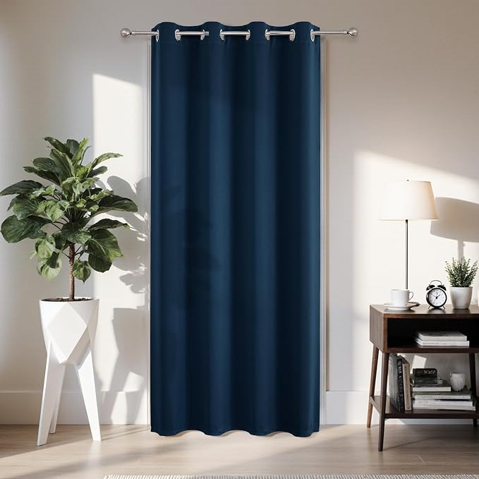 Joydeco Blackout Door Curtain for Doorway Privacy 108 Inches Long, Grommet by JOYDECO