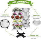 Vertical Strawberry Planter 5 Tier Stackable Tower Herb Planters-Stacking - Image 8