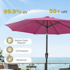 MEWAY 9ft Patio Umbrella Outdoor Table Umbrellas - Image 5