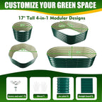 17" Tall Elevated Oval Metal Raised Garden Bed - 5ft x 2ft in Size and 0.8MM - Image 2
