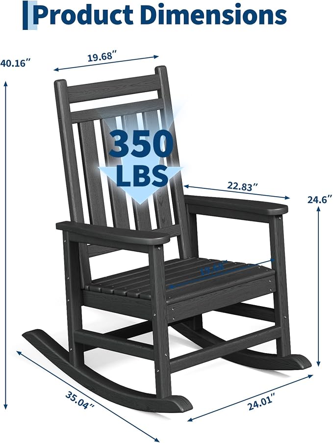 HDPE Rocking Chair Outdoor Set of 6 - Image 2