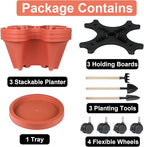 GameXcel Vertical Planter 3 Tier Stackable Planters Garden Planters Strawberry - Image 8