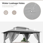 LAUSAINT HOME Semi-Permanent Outdoor Patio Gazebo 10'x13', Heavy Duty Party - Image 6