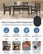 5-Piece Outdoor Dining Set, HDPE All-Weather Patio Table and Chairs Set - Image 3