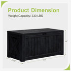 Greesum 120 Gallon Deck Box, Resin Outdoor Storage Container - Image 6
