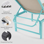 Outdoor Pool Lounge Chairs, Aluminum Patio Lounge Chairs, Five-Position - Image 4