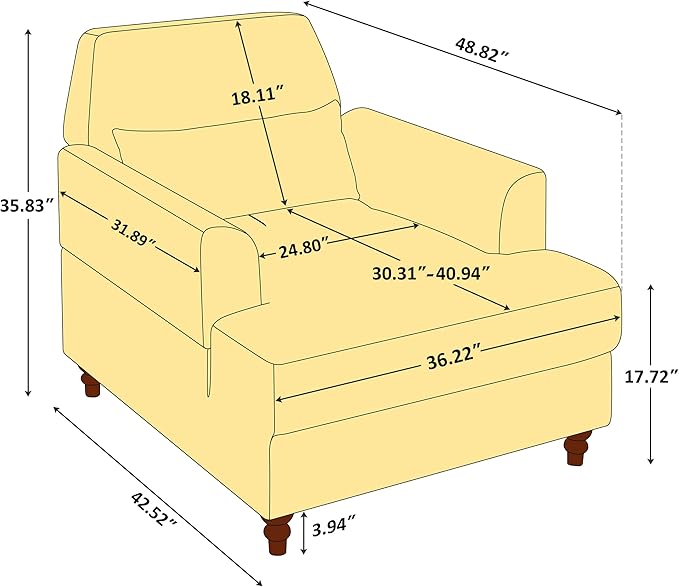 Chaise Lounge Accent Chair Indoor - Image 2