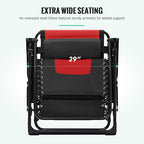 JEAREY Oversized Padded Zero Gravity Chairs Set of 2, Folding Lounge Chair - Image 4