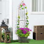 Garden Trellis with Plant Stands, 48” Metal Detachable Hummingbird Plant Pot - Image 6