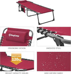 KingCamp Portable Folding Camping Cot Adjustable 4-Position Patio Reclining - Image 3