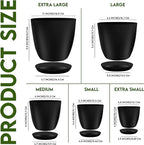 Utopia Home - Plant Pots Indoor - 7/6.6/6/5.3/4.8 Inches Flower Pots - Image 2