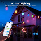 NEEWER 96ft Outdoor String Lights, App Control Smart AI RGBW Hanging Outside - Image 5