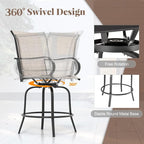 Giantex Set of 2 Swivel Outdoor Bar Stools, All-Weather Bar Height Patio Chairs - Image 6