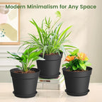 20 Pack 6 Inch Plant Pots with Drainage and Saucers, Stackable Nursery Planters - Image 4