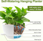 WOUSIWER Self Watering Hanging Planters, 2 Pack 10'' Plastic Pots - Image 6