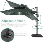 Best Choice Products 10x10ft Cantilever Patio Umbrella w/Base Included - Image 4
