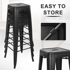 Elevon 30 Inches Metal Bar Stools, High Backless Stools, Indoor Outdoor - Image 5