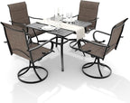 MELLCOM 5-Piece Outdoor Dining Set, 4 Swivel Rocker Chairs - Image 9