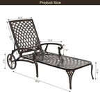 VINGLI Cast Aluminum Outdoor Chaise Lounge Chair - Image 3