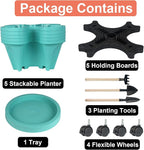 GameXcel Vertical Planter 5 Tier Stackable Planters Garden Planters Strawberry - Image 7