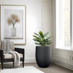 Kante Tall Concrete Planter, 21.7-Inch Height Black Large Indoor Outdoor Plant - Image 5