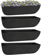Riare 4 Pack 30 Inch Black Fabric Window Box Liners- Felt Square Trough Planter by Riare