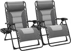 JEAREY Oversized Padded Zero Gravity Chairs Set of 2, Folding Lounge Chair by JEAREYOutdoorsCollection