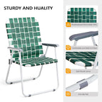 VINGLI Patio Lawn Webbed Folding Chairs Outdoor Beach Portable Camping Chair - Image 4