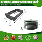 A ANLEOLIFE 6-Pack 4X4X1.5ft & 6X3X1.5ft Deep Root Galvanized Raised Garden - Image 2