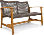 Idzo Harmonie 800lbs Capacity Outdoor Loveseat Furniture, FSC Certified Acacia - Image 7