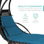 Best Choice Products Outdoor Hanging Curved Steel Chaise Lounge Chair Swing - Image 5