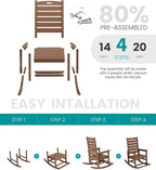 SERWALL Outdoor Rocking Chair Set of 2, Oversized Rocking Chair - Image 8