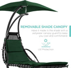 Best Choice Products Outdoor Hanging Curved Steel Chaise Lounge Chair Swing - Image 4