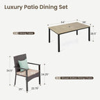 PHI VILLA 7 Pieces Patio Dining Set - Image 9