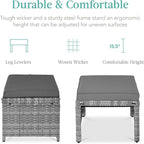Best Choice Products Set of 2 Wicker Ottomans, Additional Seating, Side Table - Image 2