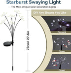 Solar Garden Lights 2 Pack Waterproof Swaying Starburst Light Solar Outdoor - Image 2